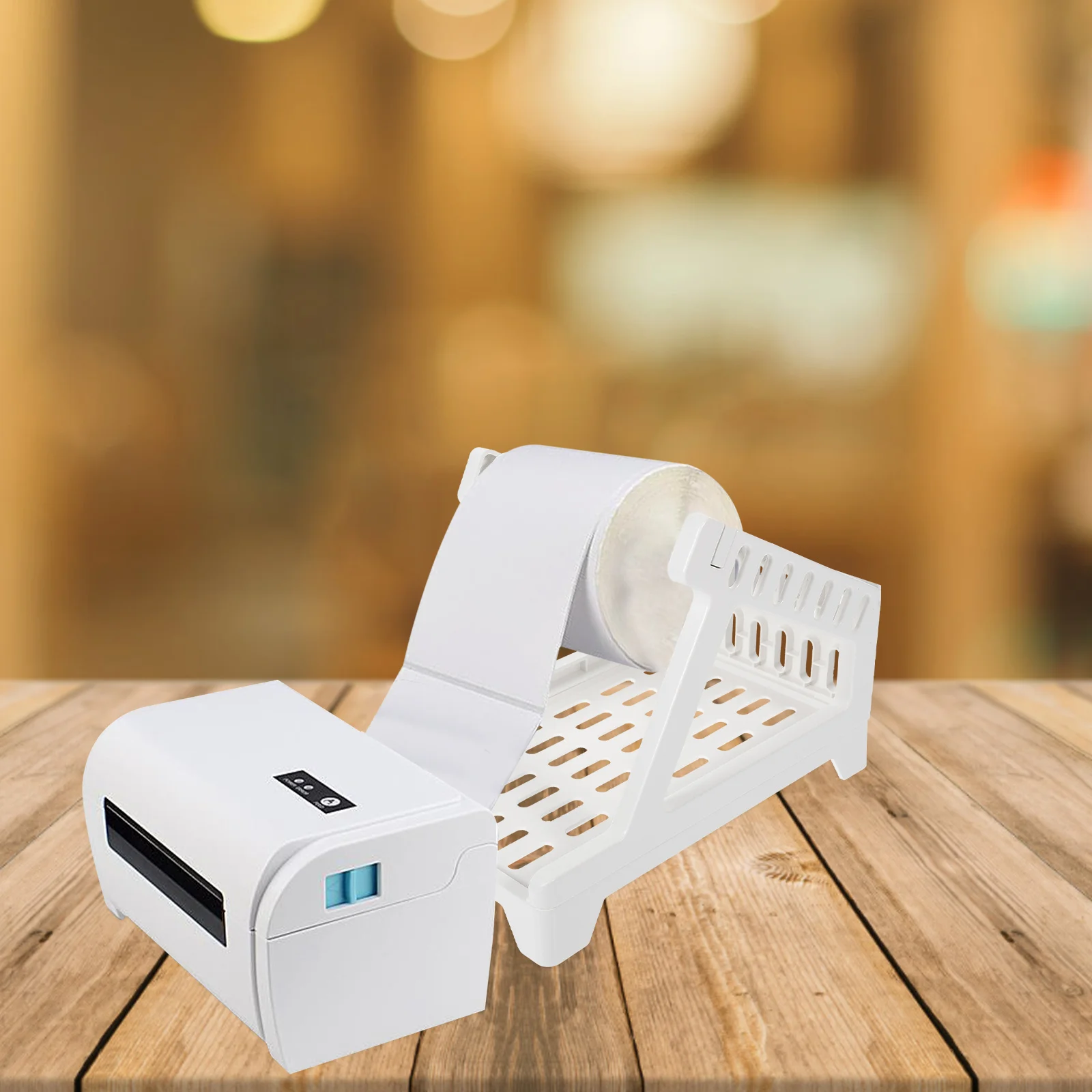 バーコードマシンペーパーホルダーラベルスタンドデスクトッププリンタホワイト ABS ユニバーサルアクセサリースーパーマーケットテープ用品ステッカー