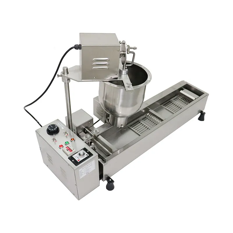 Stainless steel automatic donut machine temperature controlled single cylinder fryer wheat donut machine