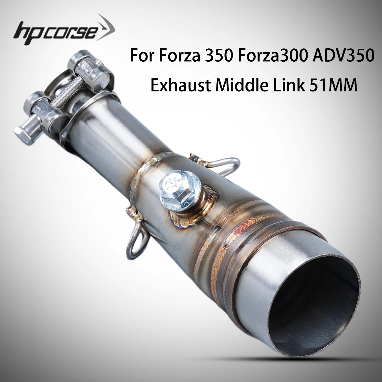 Motorcycle Exhaust Escape Modify Mid Link Pipe Connect 51mm Muffler System For  forza350/forza300 ADV350