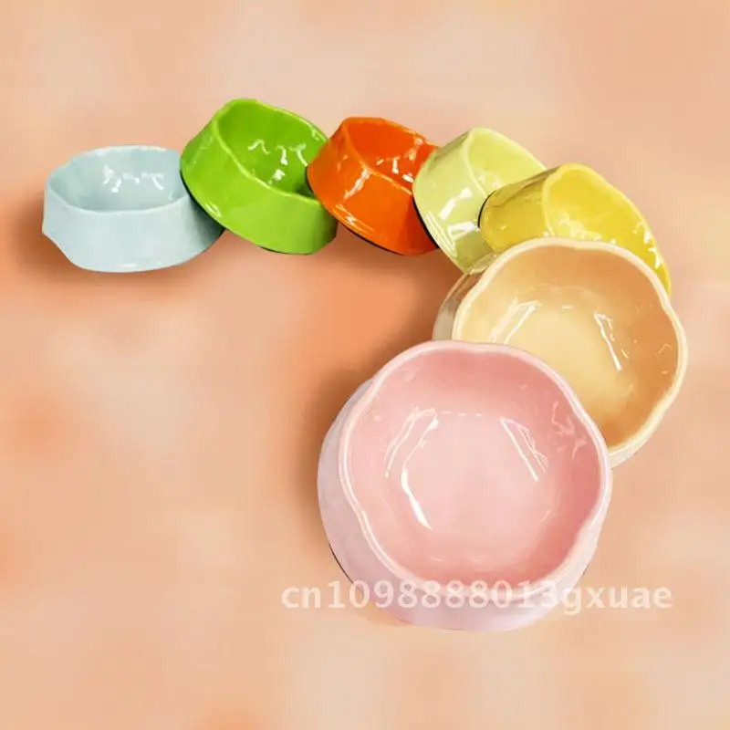 

Pet single bowl melamine bowl cat and dog bowl dog bowl bowl flower petal bowl cat bowl pet feeder cat bowl