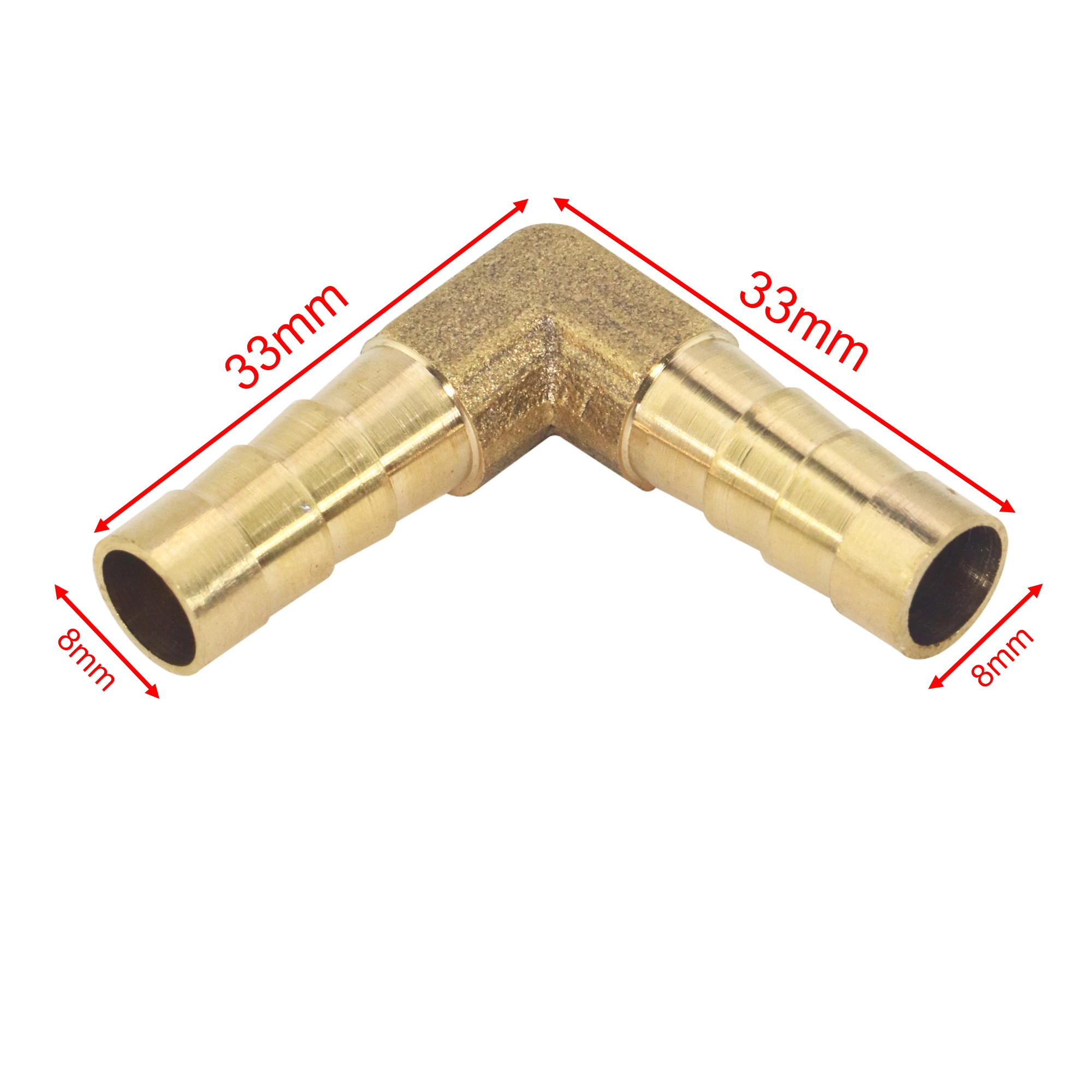 5pcs 8mm 10mm Hose Barb Equal Reudcing Elbow Connector 90 Degree Adapters Transfer Brass Pipe Fitting Gas Fuel Water