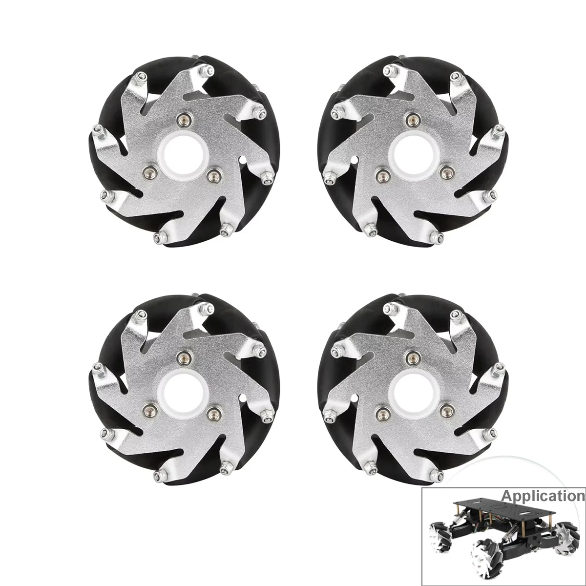 15KG Load 75mm Metal Mecanum Wheel with 4/5/6/8mm hubs Couplings ROS Robot Car Chassis Tires