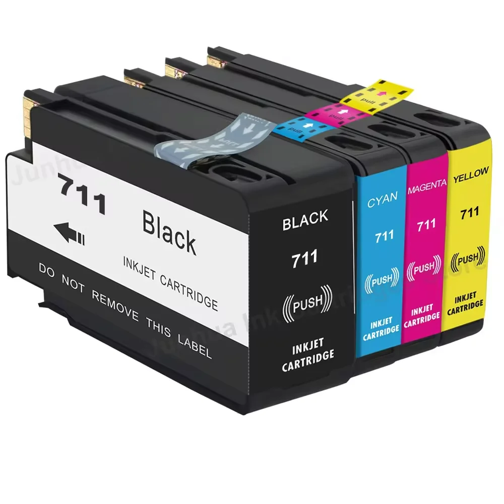 Compatible Ink Cartridge Replacement for HP711 HP DesignJet T125 Printer (5ZY57A) T130 Printer (5ZY58A) T525 24-in Printer 4PACK