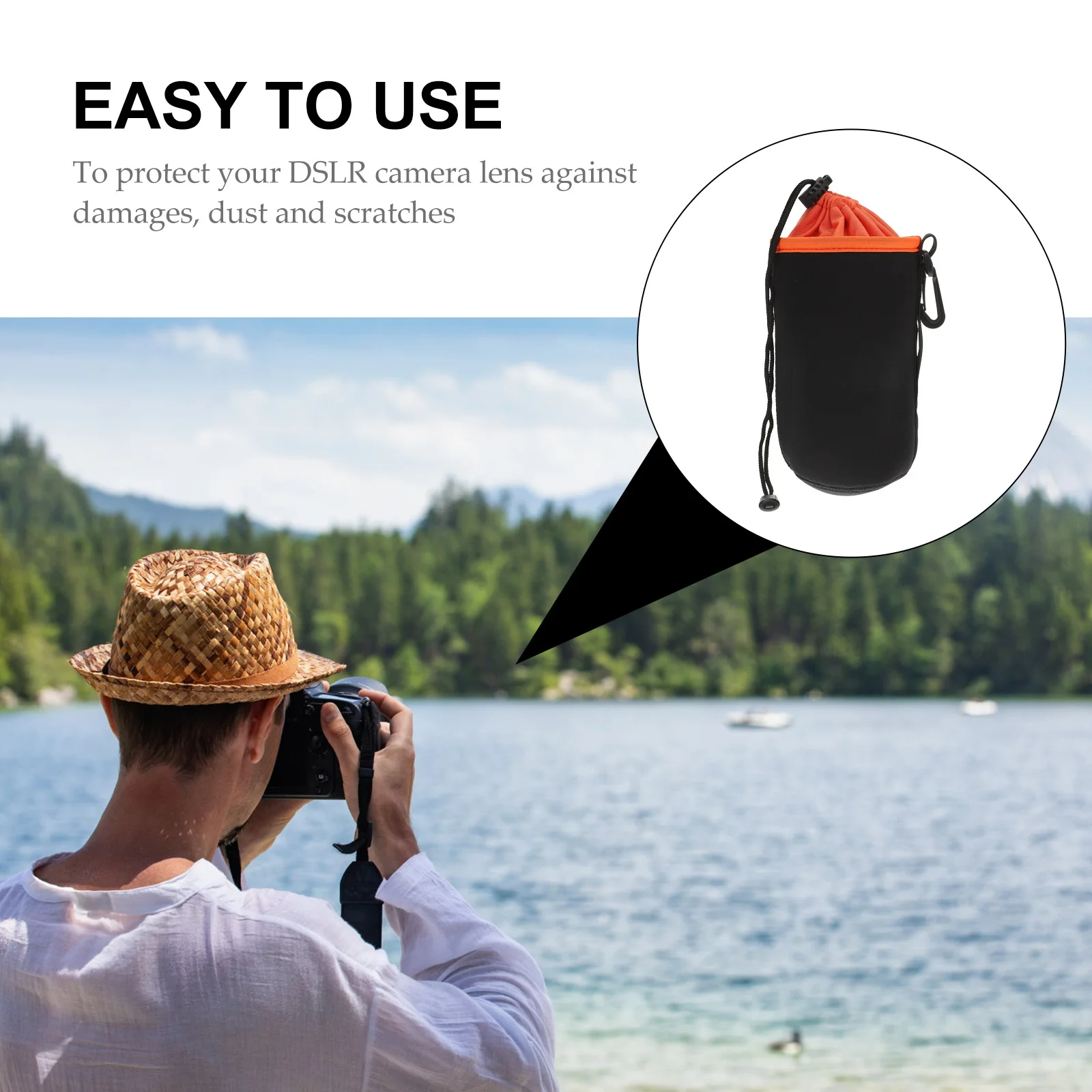 

Multifunctional Dslr Camera Lens Bag Durable Pouch for Outdoor Travel and Indoor Use Black Bag for Dslr Lens Pouch