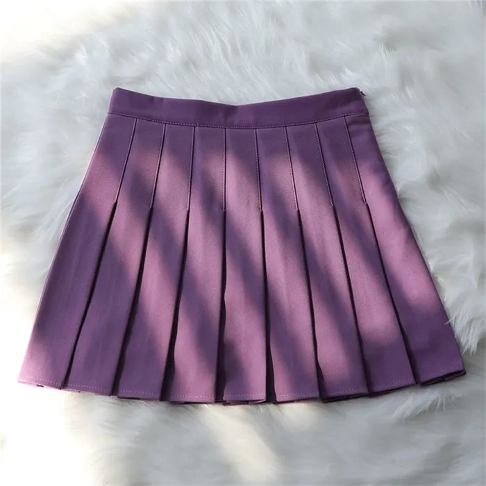 

Women Skirt 2026 Summer Spring Autumn Short High Waist Fashion Purple Pleated Miniskirt College Cute Skirts Female Skirt