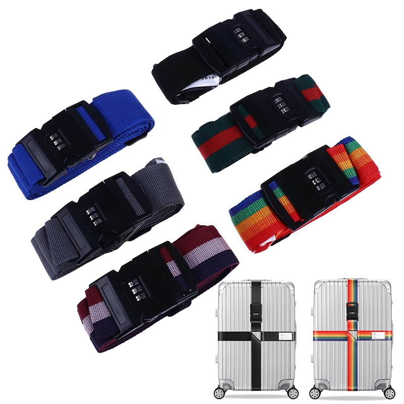 Anti-theft Travel Luggage Strap Adjustable Password Lock Packing Belt Baggage Secure Lock Luggage Bundling Suitcase Accessories