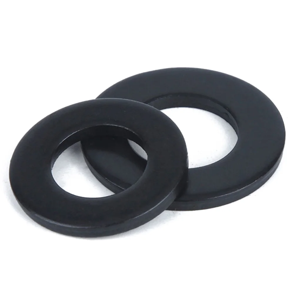 1-100pcs Grade 8.8 Black Carbon Steel M2 M2.5 M3 M4 M5 M6 M8 M10 M12 M14 M16-M45 DIN125 Flat Washer Plain Gasket