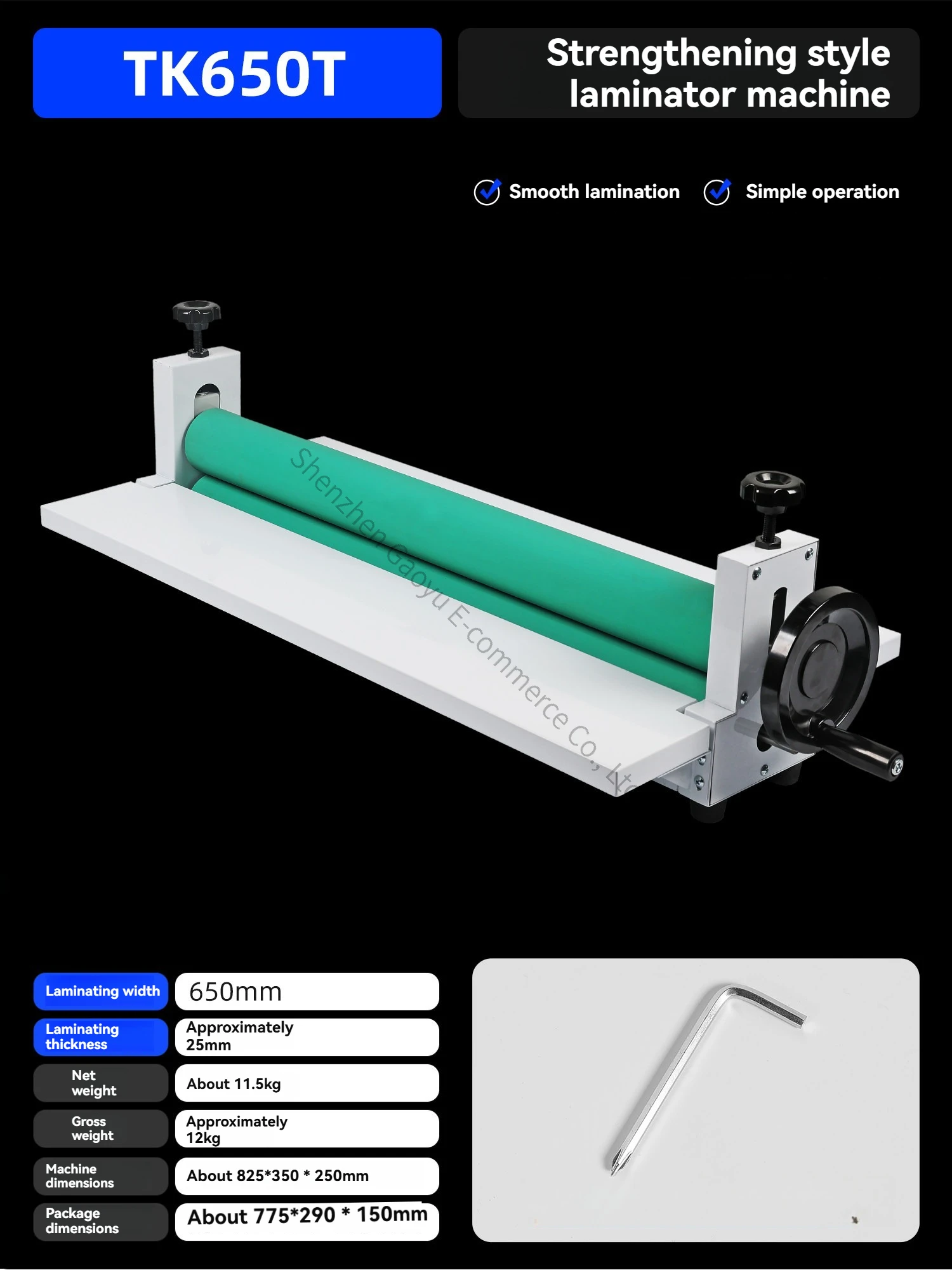 TK650T Small Cold Laminating Machine Manual Studio Photo Advertising Photo Graphic Shop KT Version Silicone Peritoneal Poster