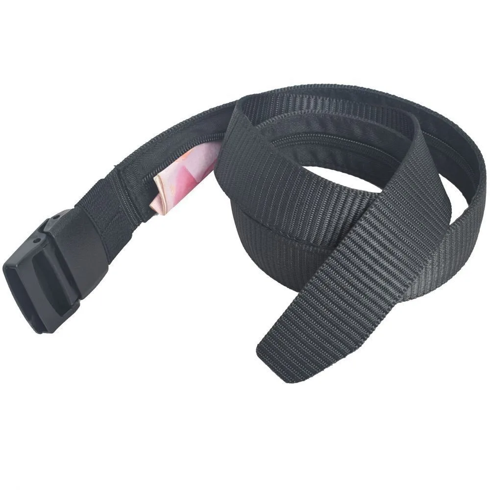 120CM Travel Hidden Money Belt, Anti-theft Zipper Waist Strap, Security Waist Pouch for Cash Passport Credit Card Outdoor Hiking
