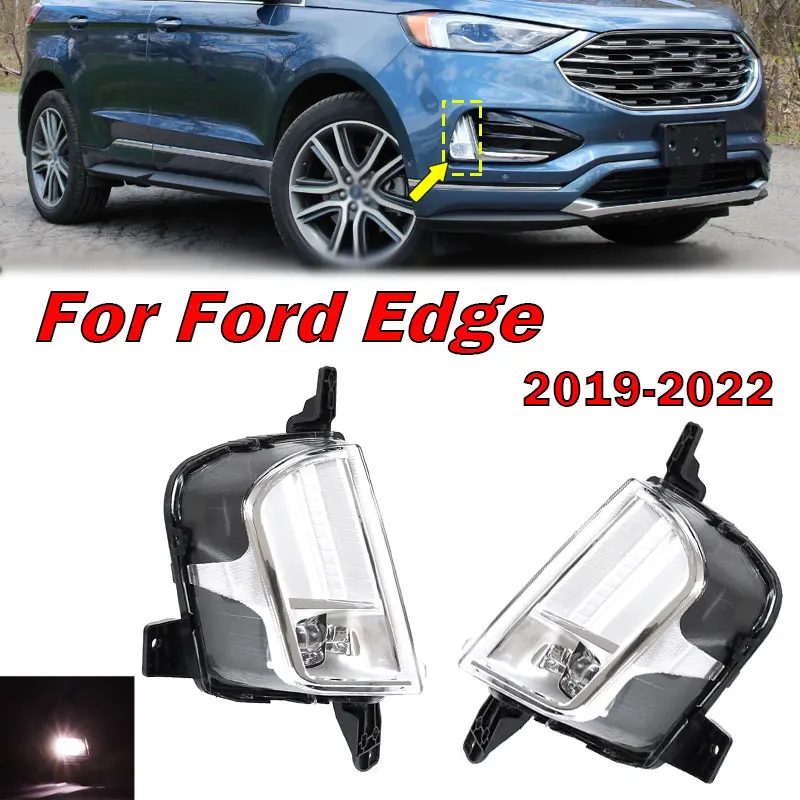 For Ford Edge 2019 2020 Daytime Running Front Bumper DRL Fog Lamp LED Daytime Running Lights Driving Fog Light Headlight For Car