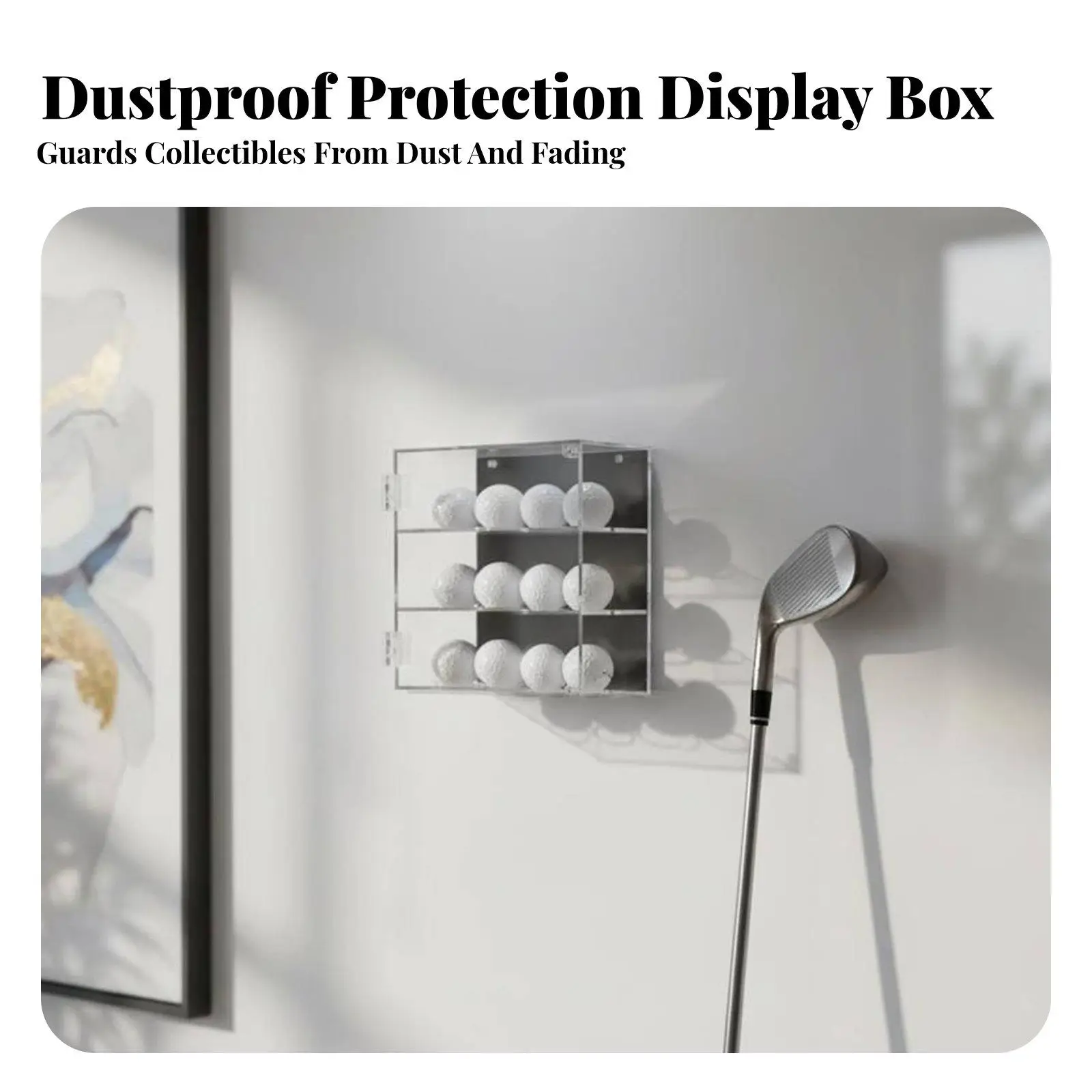 Acrylic Golf Ball Display Case Dust-Shielded Golf Ball Display Case Dustproof