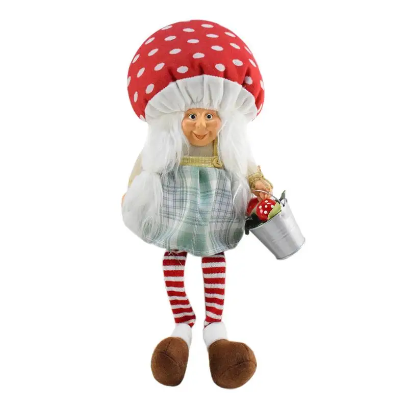 Solid Gnome Desk Decor Christmas Mushroom Dwarf Standing Grandpa Sitting Grandma Doll Figures For Boys Girls Toy Dining Table