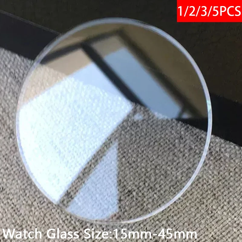 1/2/3/5 قطعة سمك 1.0 مللي متر ساعة مستديرة الزجاج 15 مللي متر إلى 45 مللي متر Smartwatch استبدال كريستال عدسة مرآة مسطحة ساعة زجاجية اكسسوارات
