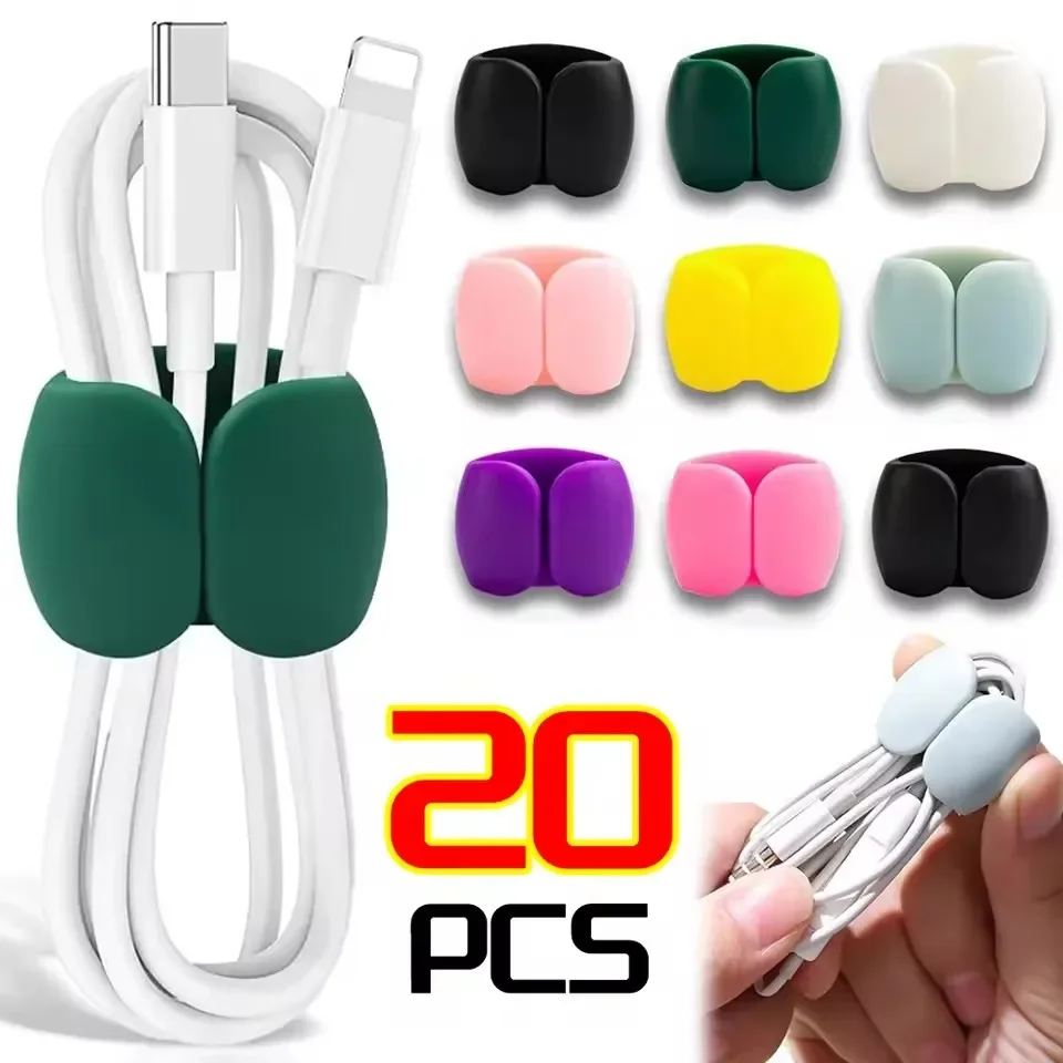 Organizador de Cabos Multifuncional 10/5/1 Peças: Suporte USB, Clipe de Gerenciamento de Cabos, Fixador de Fios para Fone de Ouvido, Fone de Ouvido, Carregador de Celular