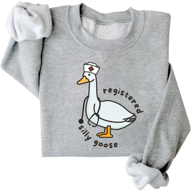 Halloween nurse silly goose sweatshirt, unisex sweater