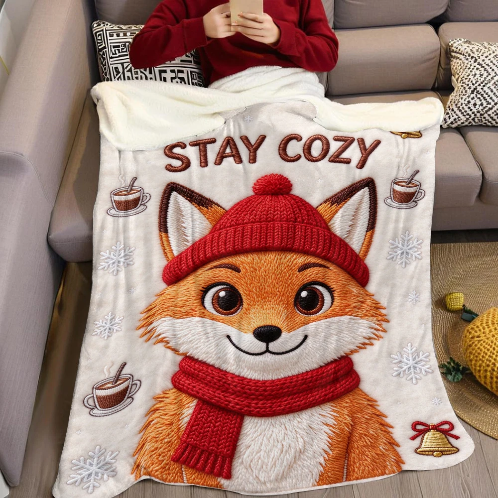 Stitch Khaki Welcome Flannel Fleece Throw Blanket for Couch Sofa Lightweight Cozy Plush Blanket for Travel Office Nap