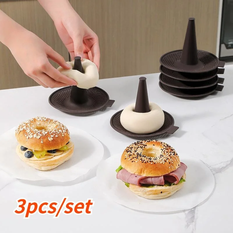 3Pcs/Set Donut Silicone Baking Mold DIY Bread Cake Mousse Pudding Making Mould Home Kitchen Baking Tool Accessories