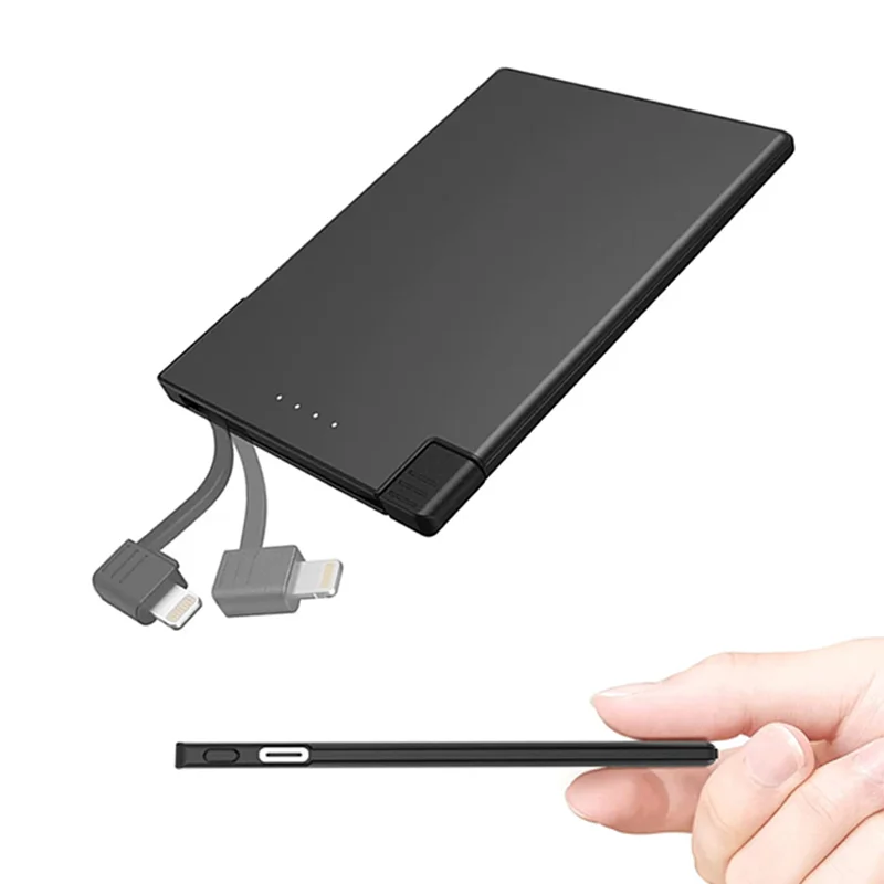 TNTOR Power Bank portable slim Mini power bank, 3500mAh built-in cable fast charge, suitable for iPhone 14 13 pro max xiaomi