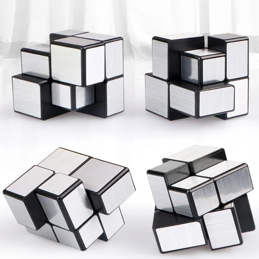 Qi Yi 2x2x2 Magic Mirror Cube Gold Silver Professional Speed Cubes Puzzles Speed Cube Educational Toys For Children Gifts