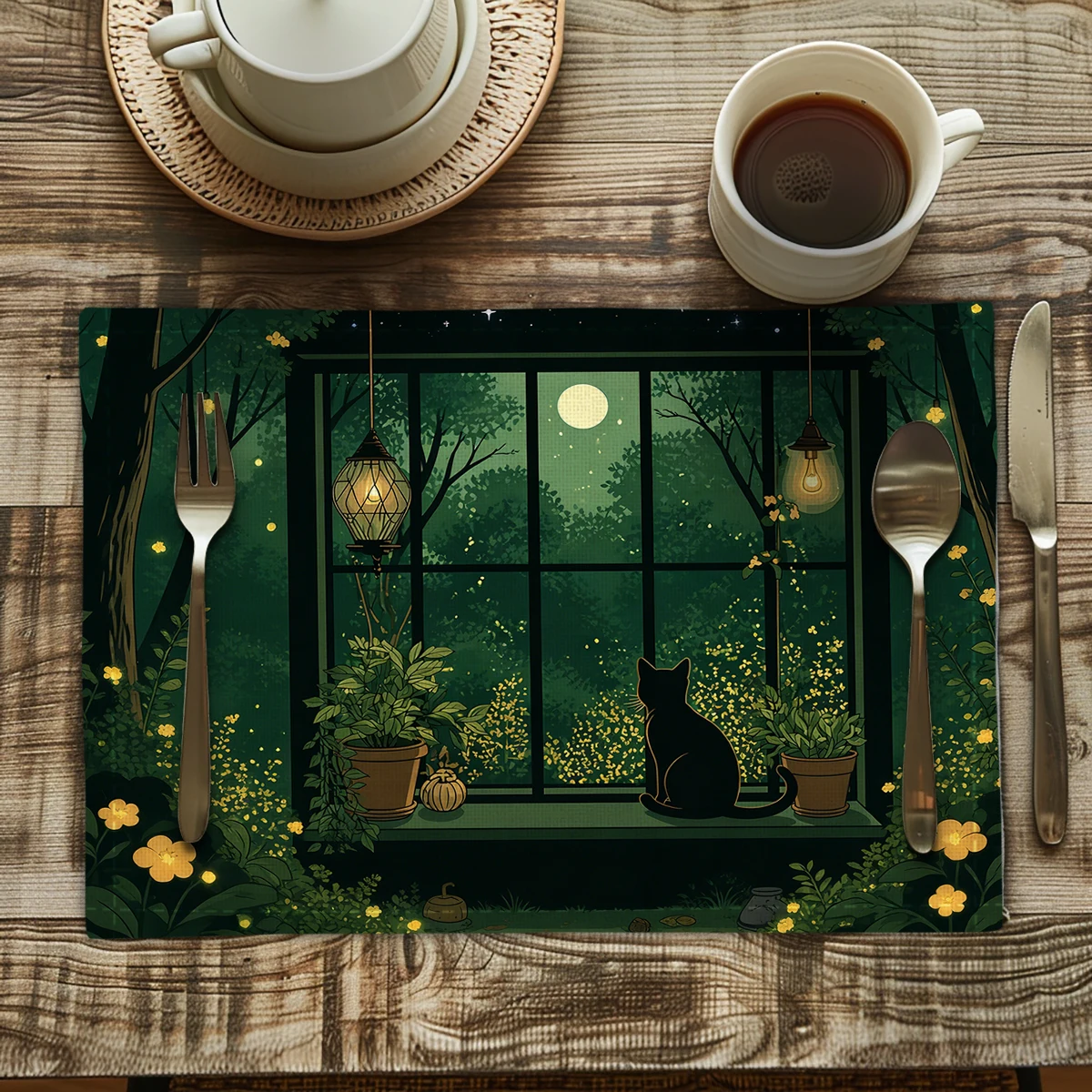 Luxury Bow & Rhinestone Decor Polyester Placemat, Elegant Table Accessory for Dining, Stylish Home Kitchen Table Decoration