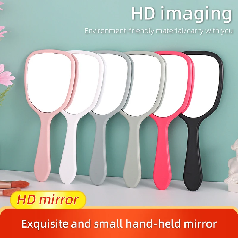 Handheld Makeup Mirror Square Makeup Vanity Mirror With Handle Spa Salon Compact Mirrors Cosmetic Mirror For Women Girls Portabl