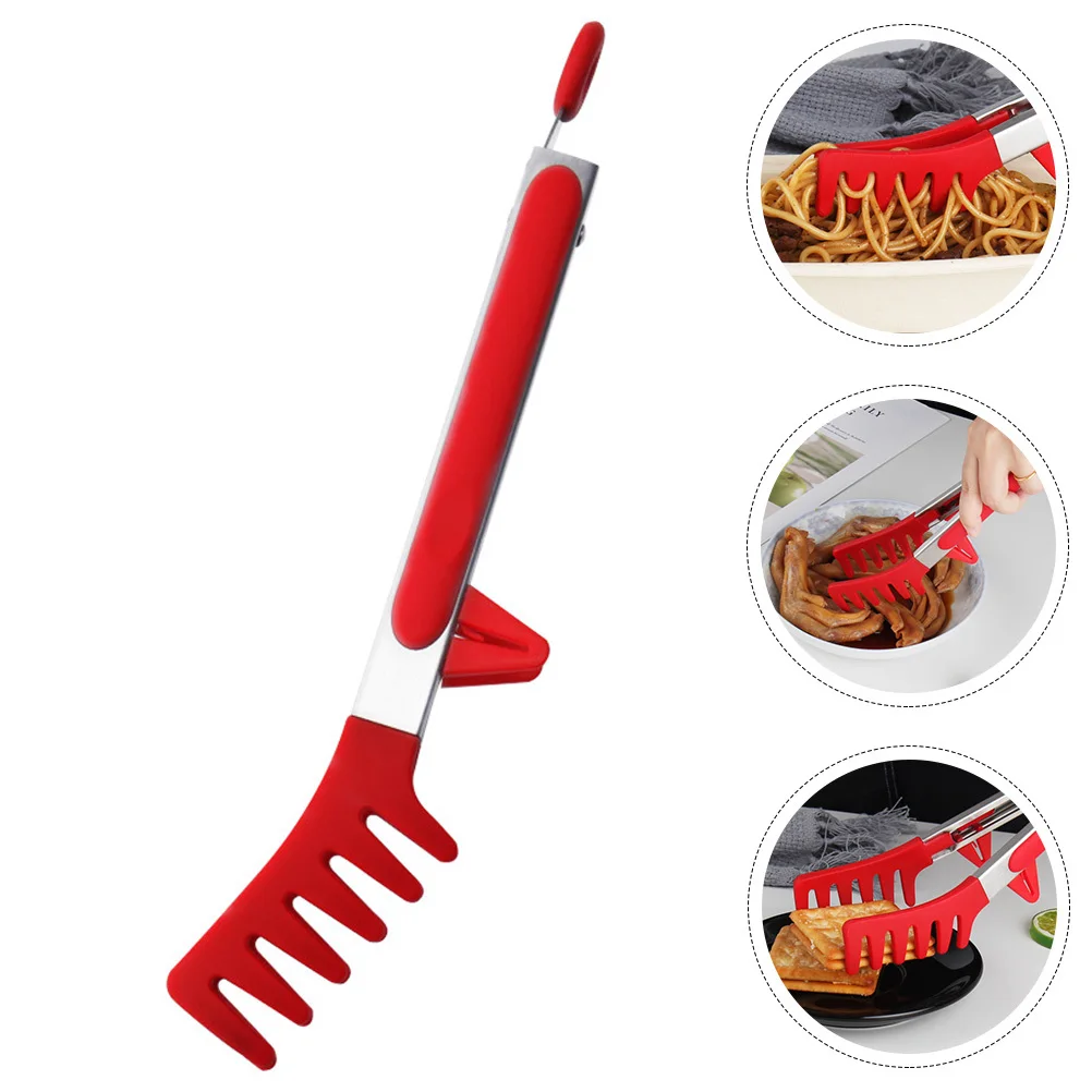 

1pc Silicone Food Clip Multi-Function Spaghetti Tong Heat Resistant Reusable Kitchen Tool For Pasta Bbq Home Use