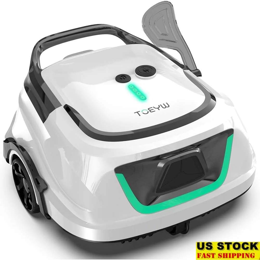 Cordless Pool Vacuum Robot with Dual Filters 120 Minutes Runtime 25H Fast Charging Edge Cleaning LED Indicators Ideal Above