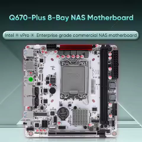 Q670 Intel vPro 8-Bay NAS Motherboard 12/13/14th Gen LGA1700 3*NVMe 2*SFF-8643 1*PCIE5.0x16 2*DDR5 2*2.5G LAN Firewall Mainboard