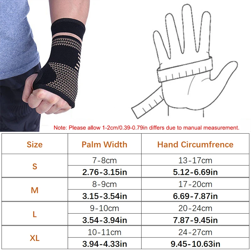 1 Stück Hebe-Handgelenkschlaufen, professionelles Armband, Sport-Kompressions-Handgelenkschutz, Arthritis-Brace-Ärmel – Detail 3