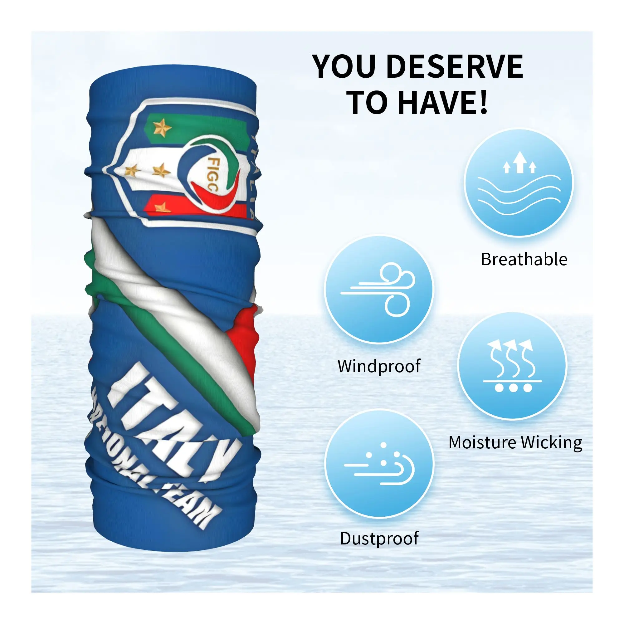 مخصص لكرة القدم إيطاليا Figc باندانا الرقبة أدفأ الرجال النساء الشتاء التزلج وشاح أنبوبي الجراب الإيطالية كرة القدم عاشق واقي الوجه #3