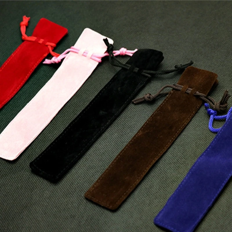 Pen Pouches, Single Pen Sleeve Holder with Drawstring Small Case Pencil for Protecting Gifting Storing Pen