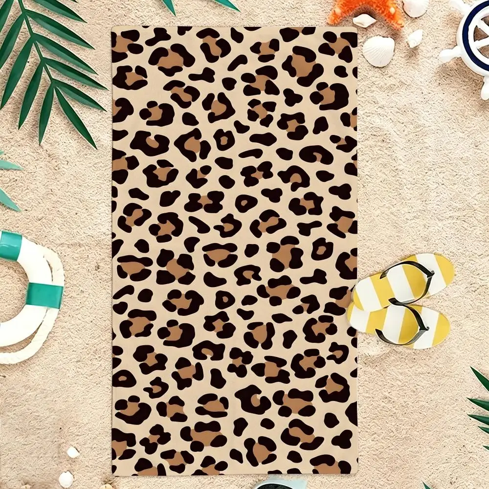 Minimal Classic leopard print Towel Microfiber soft Beach Towel for Travel Fitness Sauna Bathing Camping