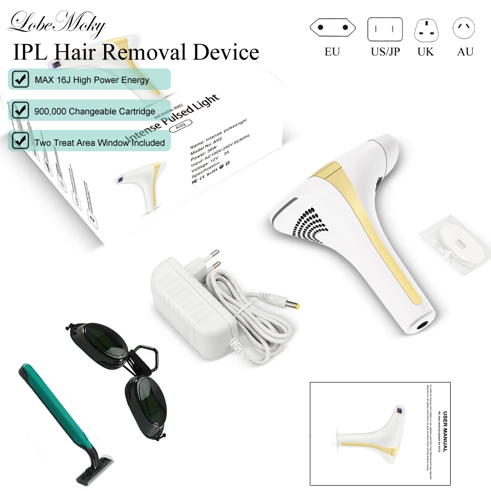 Lobemoky Ipl Laser Hair Removal Machine 900000 Flashes Laser Epilator Hair Removal Permanent Bikini Electric Laser Depilador