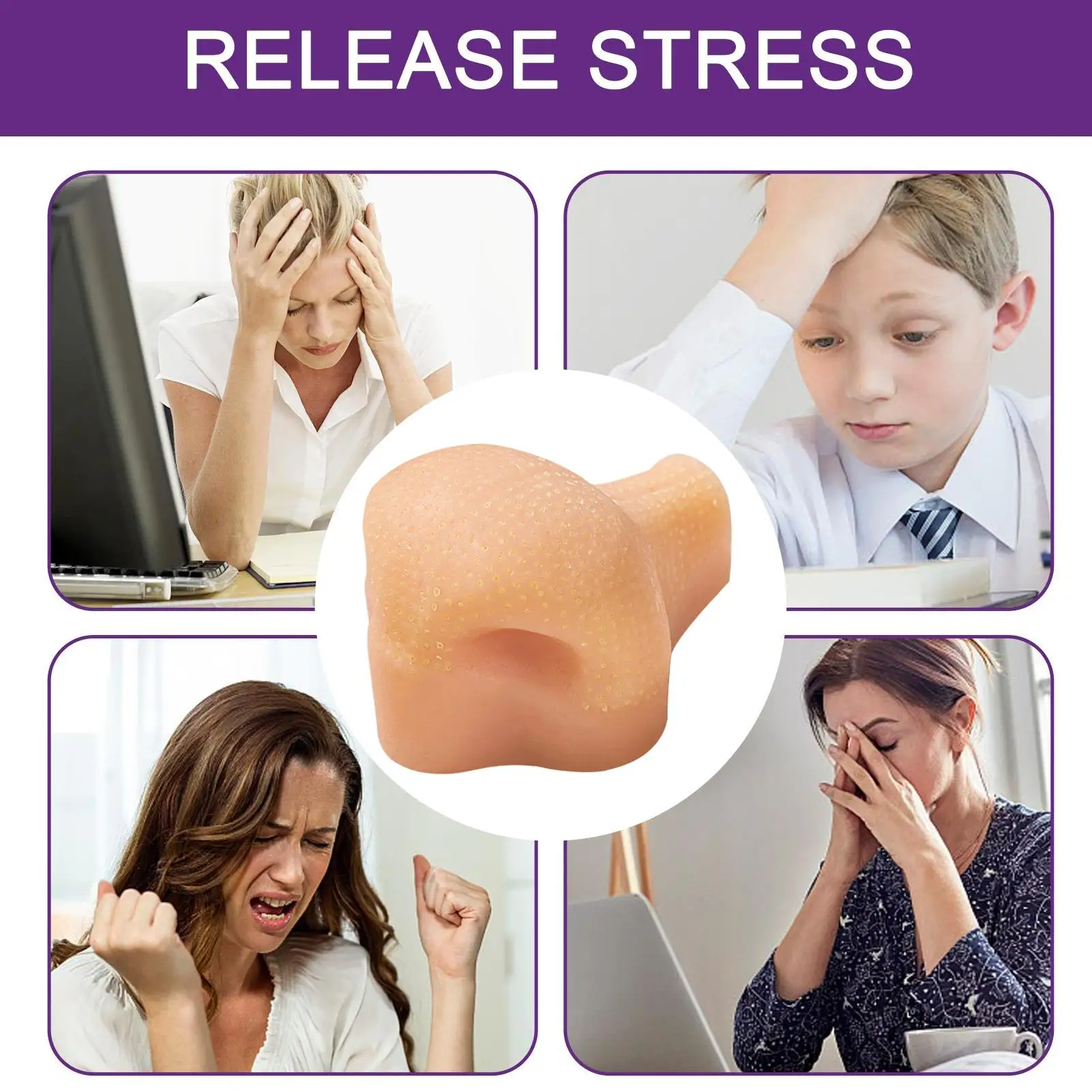 Pimple Toy 9x5x7cm Silicone Interactive Pimple Squeeze Toy Reusable Stress Reliever Nose Game for Kids Adults Classroom Desk