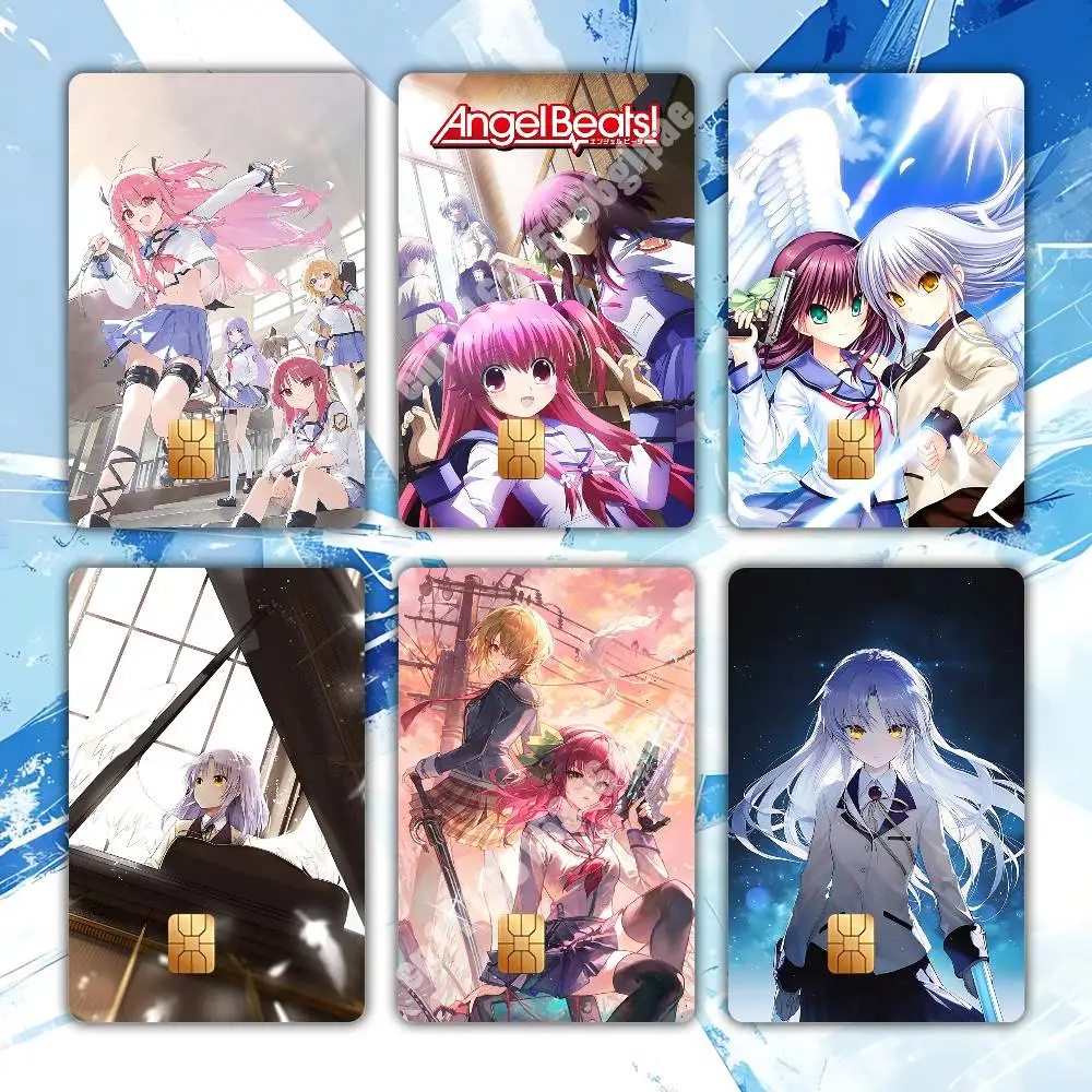 Key Anime Angel Beats Kanade Yuri Yui Sticker for NFC ID Card Film Skin Credit Bank Card Stylish Cultural Decoration