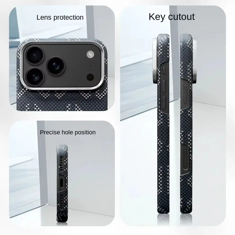 100% Original Kevlar case For iPhone 18 17 Pro Max, woven aramid fiber magnetic ultra-thin ultra light protective cover
