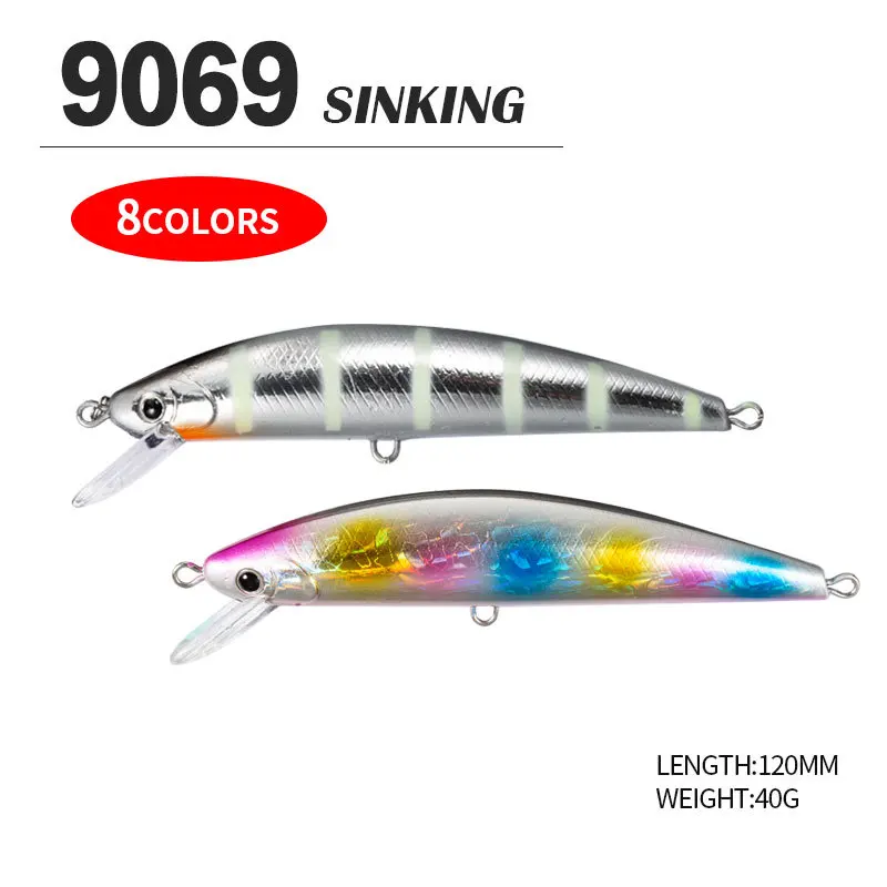 1 Piece Water Fishing Lure 120mm40g Floating Swinger Hard Lure Artificial Simulation Lure  Hook Swinger Crank Lure 3D Eyes 2.0m