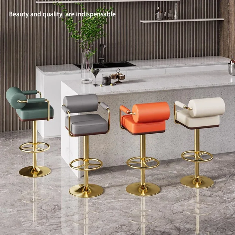 

Bar Counter Chairs Luxurious And Minimalist Island Tables Household Rotating Lifting High Stools Checkout Counter Furniture