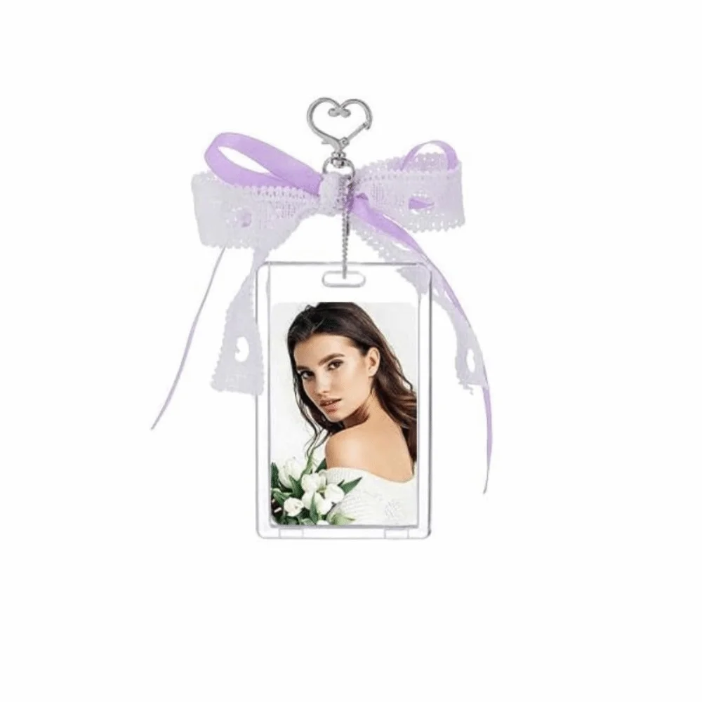 Stylish INS Style Traffic Card Cover Silk Bow Protective Cute Photocard Holder Acrylic Decorative ID Card Case ID Card