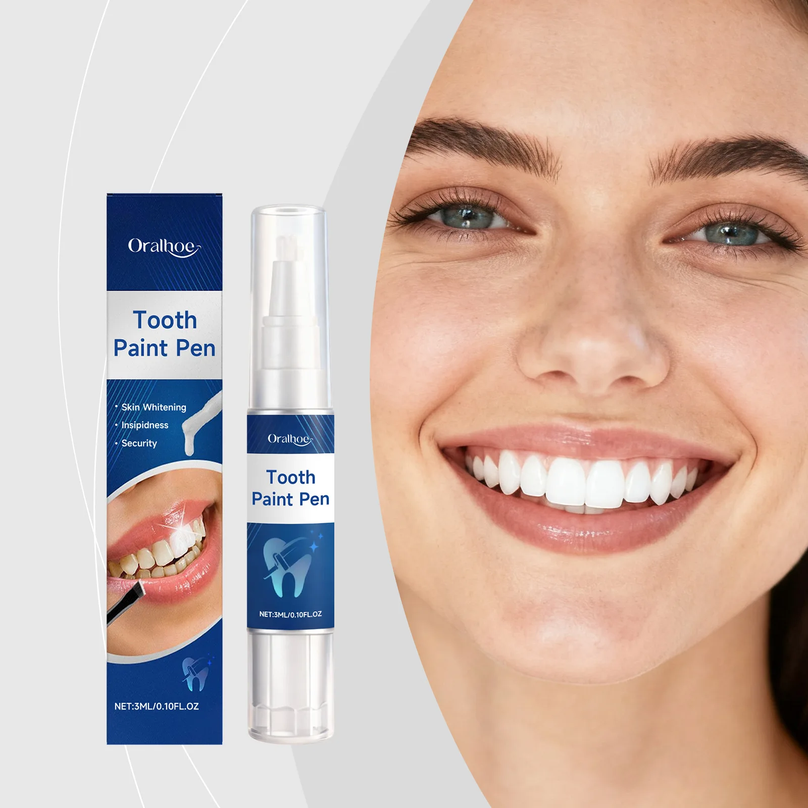 Oralhoe Tooth Paint Pen Stubborn Stain Remover Portable Waterproof Travel Long Lasting Brightening Yellow Teeth Whitening Pen