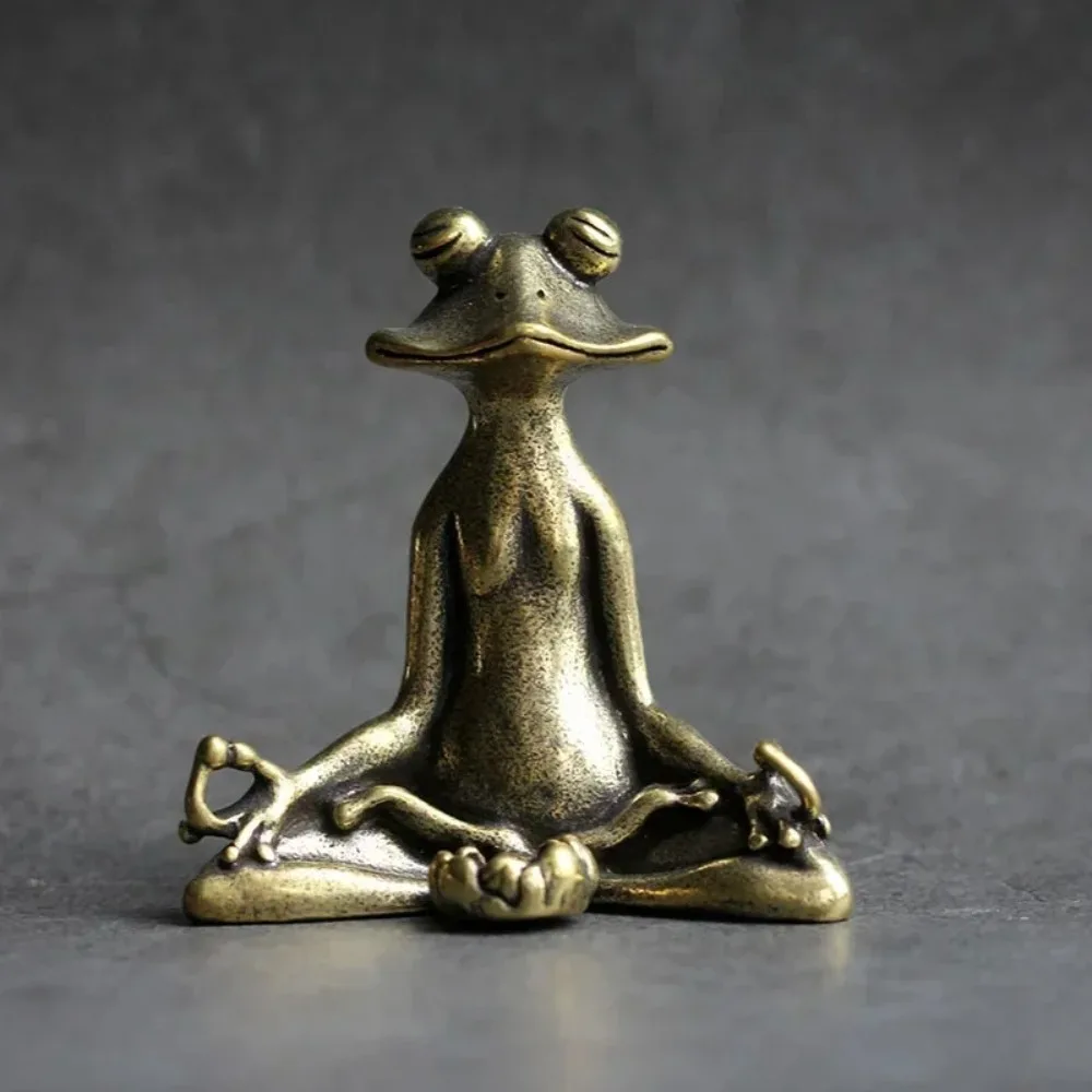 

Retro Copperware Incense Socket Zen Frog Ornaments Solid Pure Copper Frog Tea Pet Incense Holder Ornaments