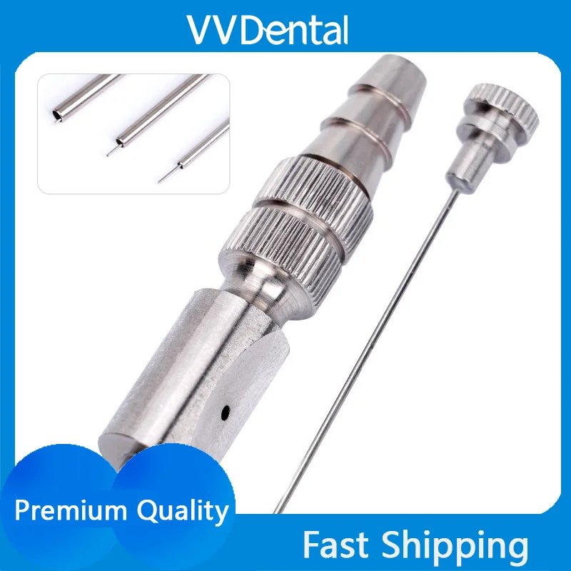 VVDental Multi Sizes Dental Aspirator Tube Stainless Steel Suction Tip for Endodontic Implant Orthodontic Treatment