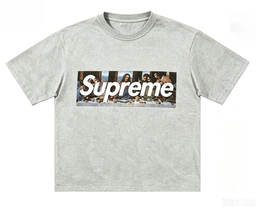 2026 new Artistic Renaissance mural print T-shirt for both men and women, with the design on the chest.
