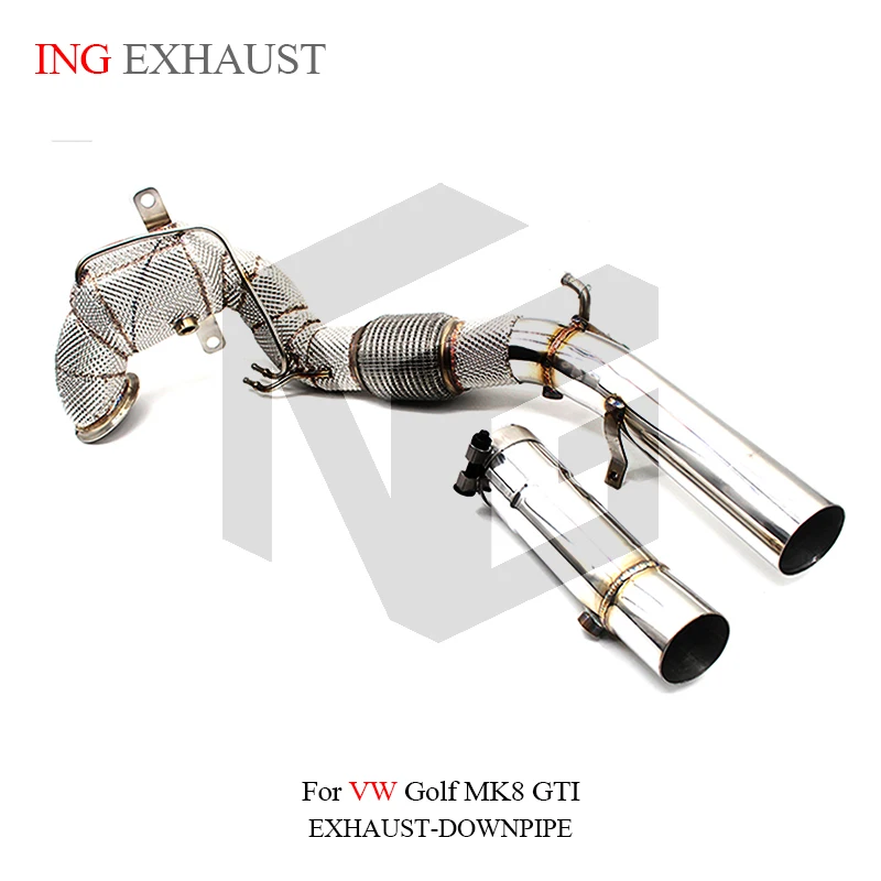 ING Stainless Steel Catalyzed DownPipe for Volkswagen VW Golf MK8 GTI VI B Engine Remote Electric Valve Performance Exhaust