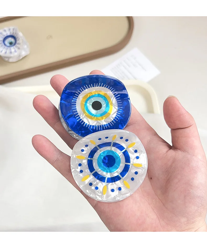1Pcs Women's Türkiye Blue Eye Shark Clip Transparent Texture Clamping Firm Hair Clip Daily Commuting/Leisure Hair Ornament