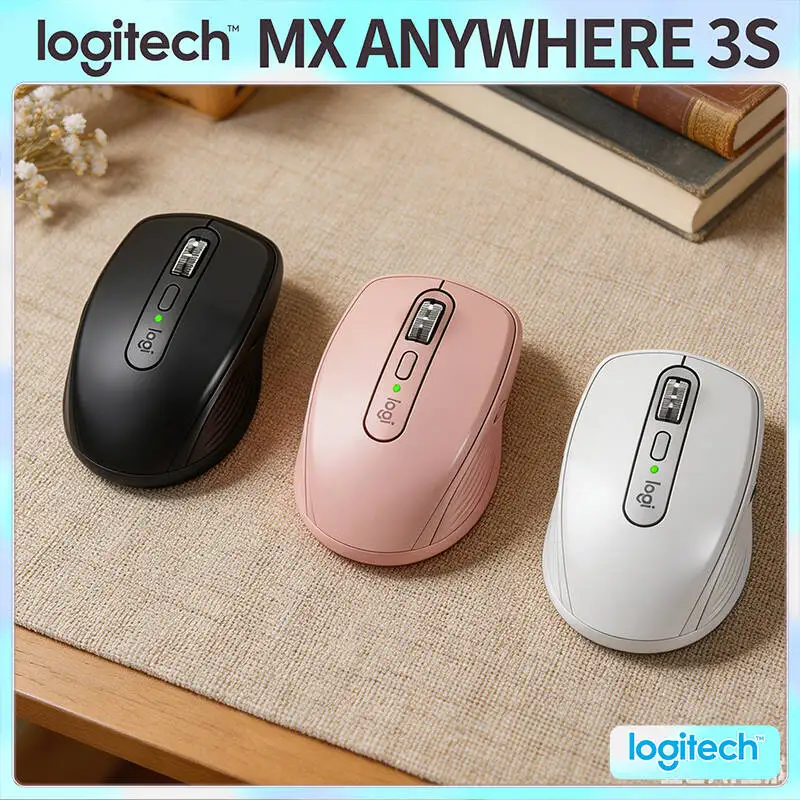 Logitech MX Anywhere 3S Creator Mouse - 8000 DPI, MagSpeed Scroll, Silent Click, 3-Device Bluetooth for Campus Office Design