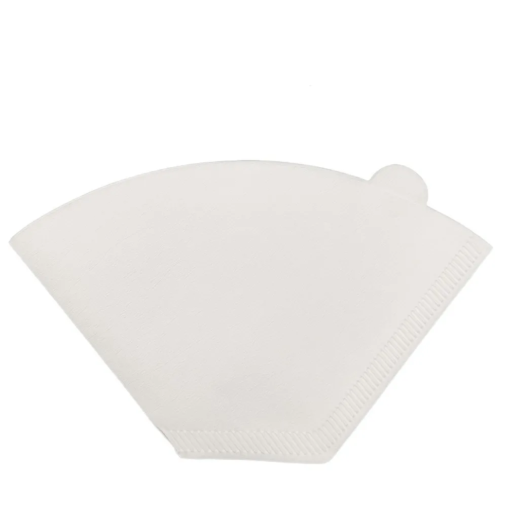 100 Pcs U Shaped Cone Coffee Filter Paper with Handle Unbleached Coffee Maker Paper 1-6 Cups Wood Pulp Coffee Dripper Travel