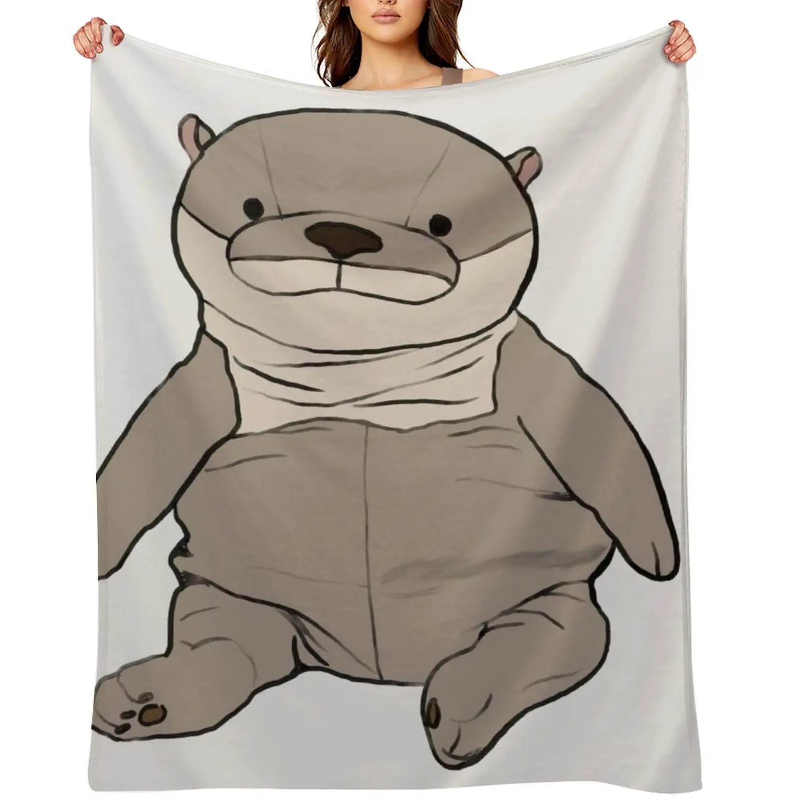 

gray shinada global otter Throw Blanket Retros Summer Beddings Nap valentine gift ideas Blankets