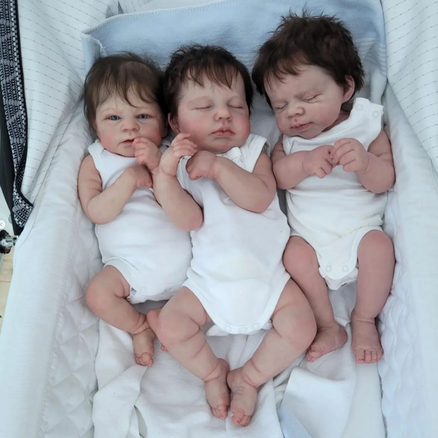 3D Skin With Visible Veins Vinyl Limbs Cloth Body 48 CM Asleep Reborn Baby Doll Toy For Girl Cute Baby Newborn Doll
