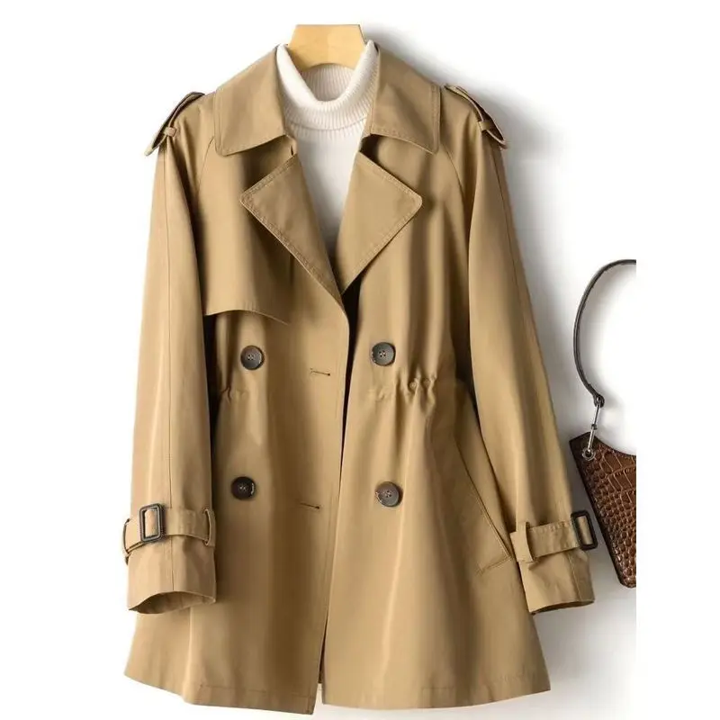

New Korean Autumn Trench Coat Women Fashion Double-breasted Coats Female Windbreaker Casual All-Match Outerwear Overcoat Ladies
